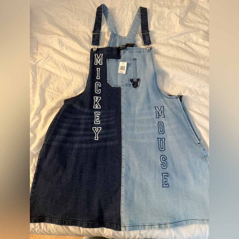 Disney Overall Denim Dress NWT